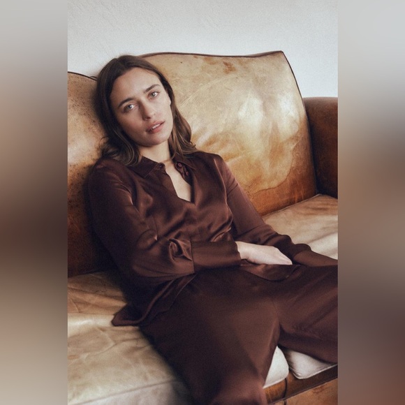 Zara Brown Wide Leg Pants - Picture 6 of 9